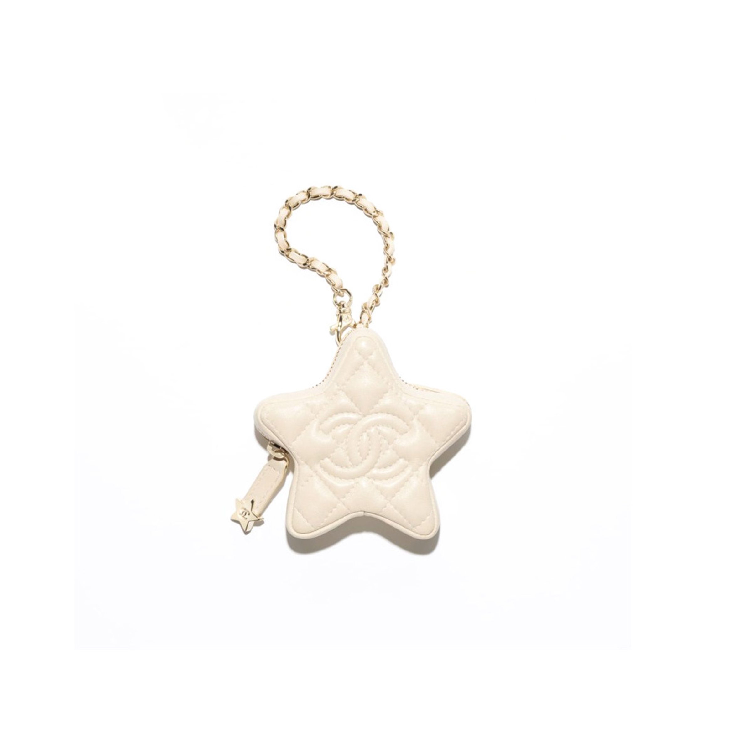 CHANEL STAR CHARM LIGHT LAMBSKIN GOLD HARDWARE (8*7*3cm)